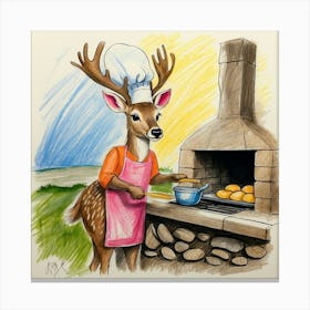 Chef Deer 23 Canvas Print