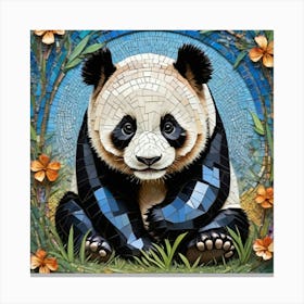 Panda Art In Mosaic Art Style Art Print 2 Canvas Print