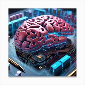 Brain On A Circuit Board 98 Canvas Print