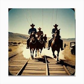 Cowboys On Horseback Canvas Print