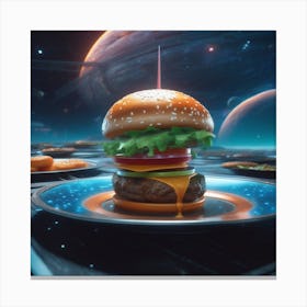 Burger In Space 7 Canvas Print