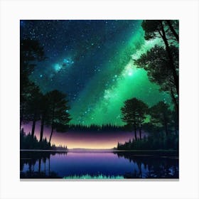 Night Sky In The Forest 1 Canvas Print