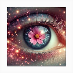 Pink Flower In The Eye Canvas Print