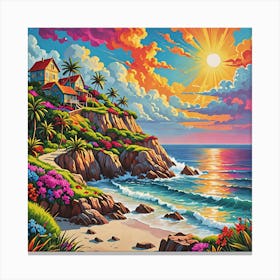 Sunset At The Beach Canvas Print