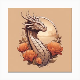 Floral Dragon (2) 1 Canvas Print