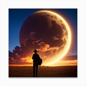 Cowboy In The Desert Canvas Print