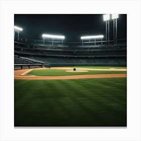 Baseball Field At Night Canvas Print