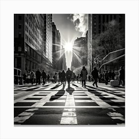 People Crossing The Street Canvas Print