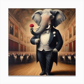 Elephant In Tuxedo 1 Canvas Print