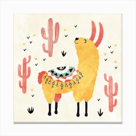 Yellow Llama Canvas Print