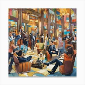 London Hotel Lobby Canvas Print