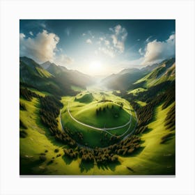 Aerial View Of The Mountains Canvas Print