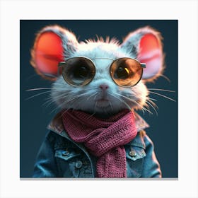 Mouse In Glasses Canvas Print