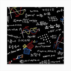 Mathematical Formulas On A Blackboard Canvas Print