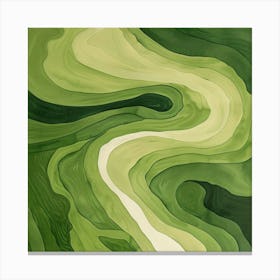 Green Wavy Water Canvas Print