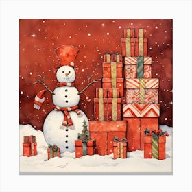 Snowman Spectacle Soiree Canvas Print