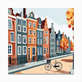 Amsterdam City Low Poly (7) Canvas Print