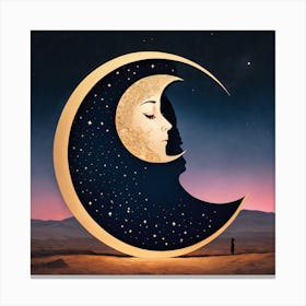 Moon And Star 4 Canvas Print