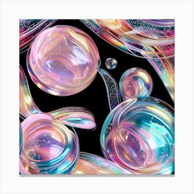 Iridescent Spheres and Ribbons Canvas Print