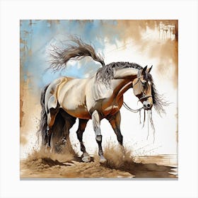 Horse In The Sand Canvas Print