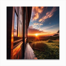 Sunset From A Window Canvas Print