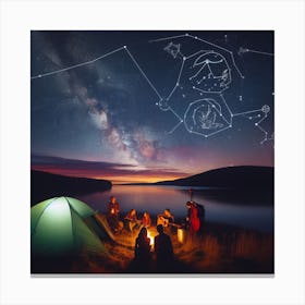 Camping Under the Zodiac with your friends Canvas Print