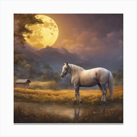 Full Moon Horse Canvas Print