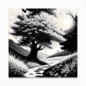 Tree In A Field Canvas Print