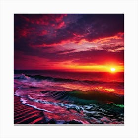 Sunset At The Beach 290 Canvas Print