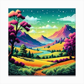 Pixel Dreamscape Canvas Print