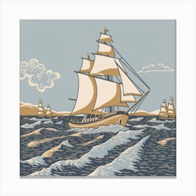 Sailing Ship In The Ocean Canvas Print