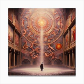 Man In Front Of A Fountain 1 Canvas Print