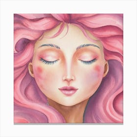 Pink Haired Woman Canvas Print