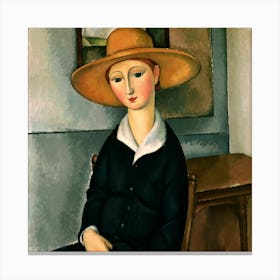 Woman In A Hat 6 Canvas Print