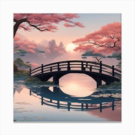 Bridge Over A Pond Canvas Print