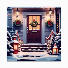 Christmas Front Door 2 Canvas Print