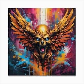 Skull With Wings 1 Canvas Print