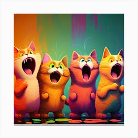 Screaming Cats Canvas Print