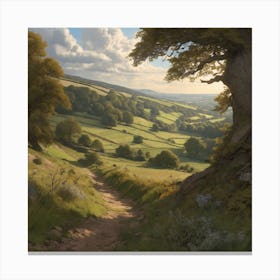 Path Through The Countryside Canvas Print