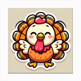 Thanksgiving Turkey Sticker Canvas Print