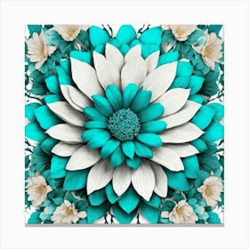 Blue And White Flowers Canvas Print