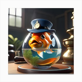 Goldfish In A Bowl 14 Canvas Print