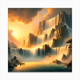 Mythical Waterfall 17 Canvas Print