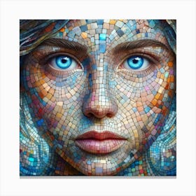 Mosaic Portrait Of A Woman 1 Canvas Print