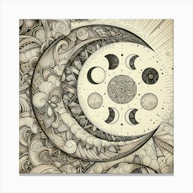 Moon Phases 6 Canvas Print