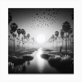 Black And White Landscape 10 Canvas Print