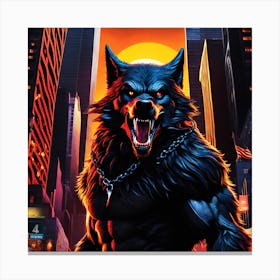 Werewolf In The City Canvas Print