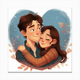 Couple Hugging 2 Canvas Print