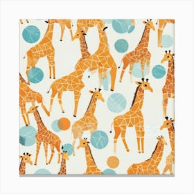 Cute Geometric Giraffe Pattern 2 Art Print 3 Canvas Print