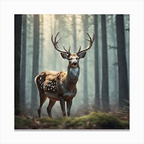 Deer In The Forest 222 Canvas Print